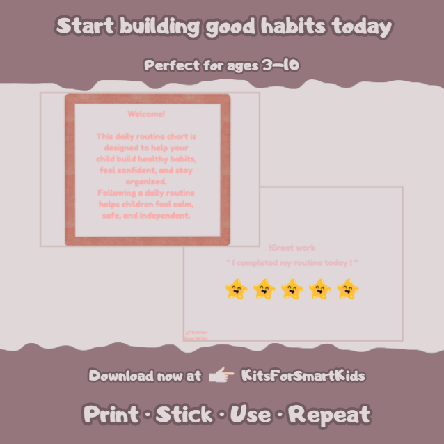 Daily Routine Chart For Kids - KitsForSmartKids