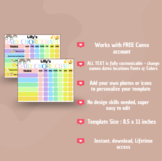 Daily chore chart-kitsforsmartkids