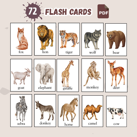 animals flashcards-kitsforsmartkids