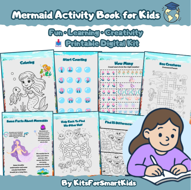 Mermaid Activity Book - KitsForSmartKids