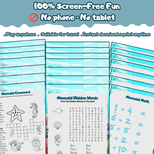 Mermaid Activity Book - KitsForSmartKids