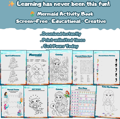 Mermaid Activity Book - KitsForSmartKids