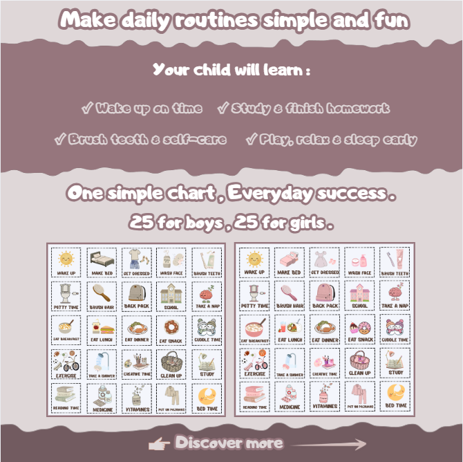 Daily Routine Chart for Kids (Printable) – Build Healthy Habits & Reduce Screen Time