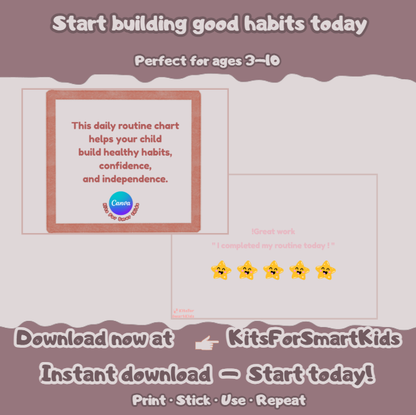 Daily Routine Chart for Kids (Printable) – Build Healthy Habits & Reduce Screen Time