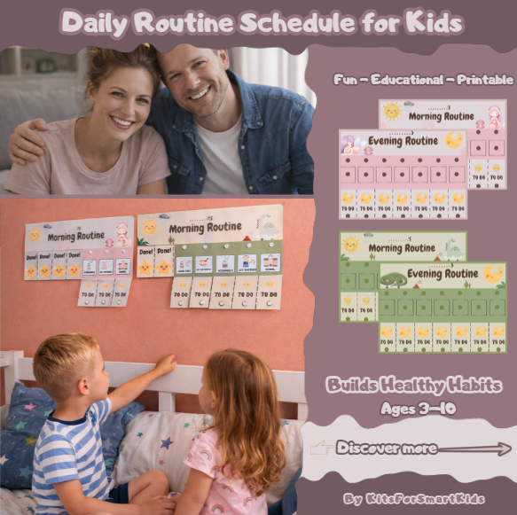 Daily Routine Chart for Kids (Printable) – Build Healthy Habits & Reduce Screen Time