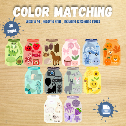 Color matching jars - kitsforsmartkids