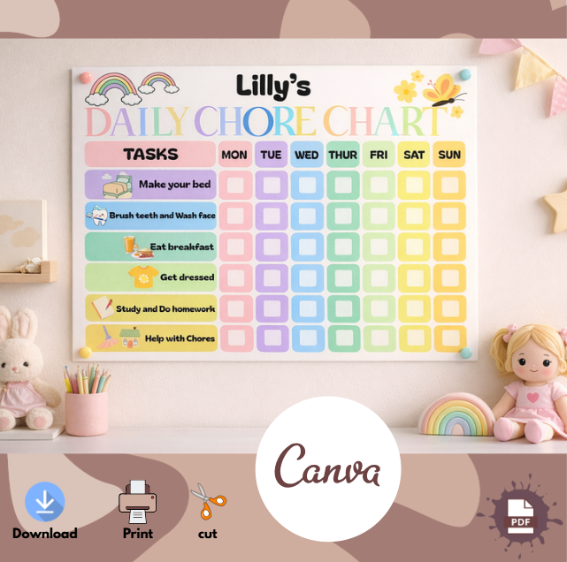 Daily chore chart-kitsforsmartkids
