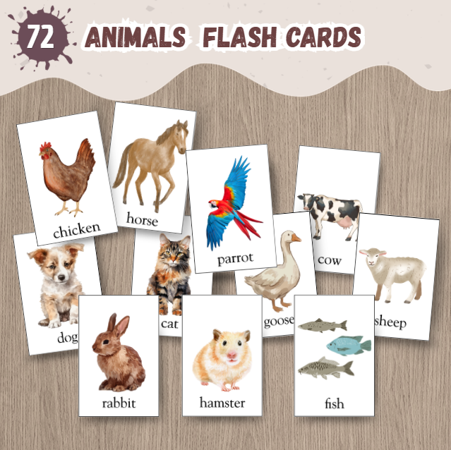 animals flashcards-kitsforsmartkids