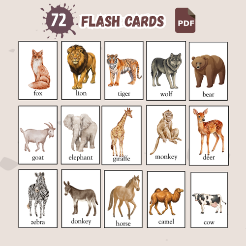 animals flashcards-kitsforsmartkids