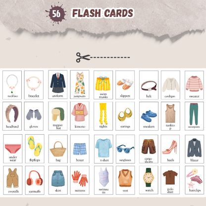clothes flash cards-kitsforsmartkids
